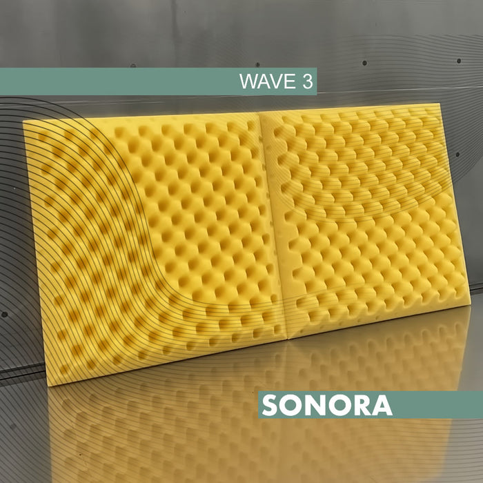 Sonora WAVE 3Y GIALLO 10 pz fonoassorbente 40X40X5 cm / 1,6 mq